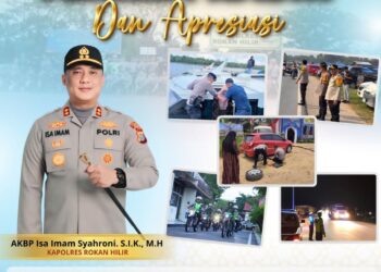 Kapolres Rohil AKBP Isa Imam Syahroni, S.I.K., M.H., menyampaikan ucapan terima kasih dan apresiasi terlaksananya operasi Ketupat 2026