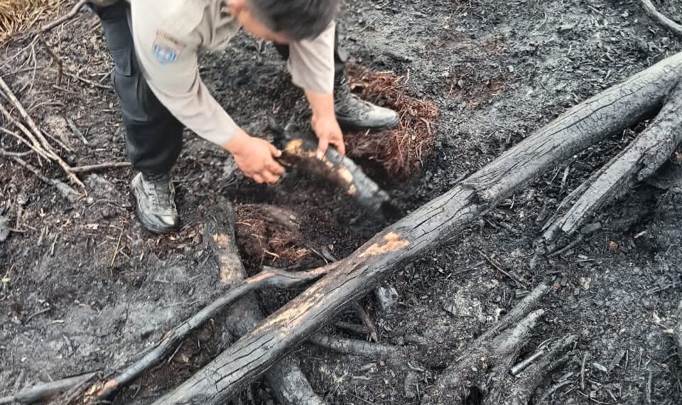 Saat patroli Polres Rohil amankan satu orang terduga karhutla di wilayah TPTM