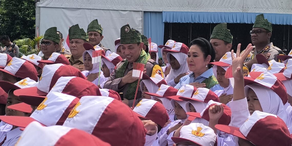 Kapolri-Titiek Soeharto Resmikan-Groundbreaking 110 Jembatan Merah Putih Presisi Riau