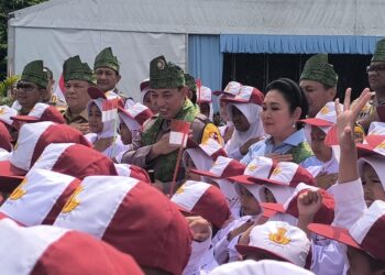Kapolri-Titiek Soeharto Resmikan-Groundbreaking 110 Jembatan Merah Putih Presisi Riau
