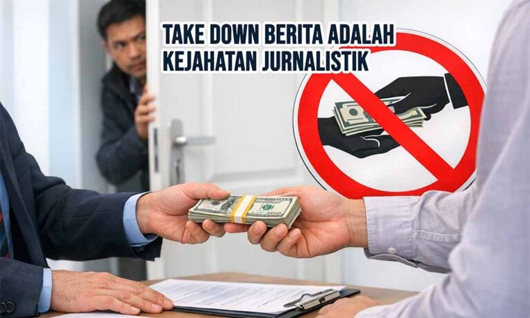 Take down berita merupakan pelangaran jurnalistik yang bertentangan dengan undang undang
